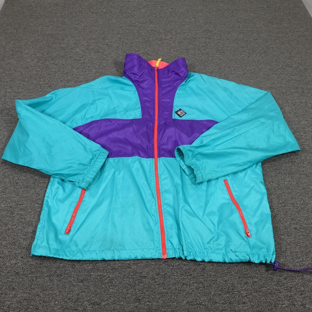 Vintage Woolrich Sigmet Gear Jacket Mens Teal Purple Windbreaker Colorblock 90s